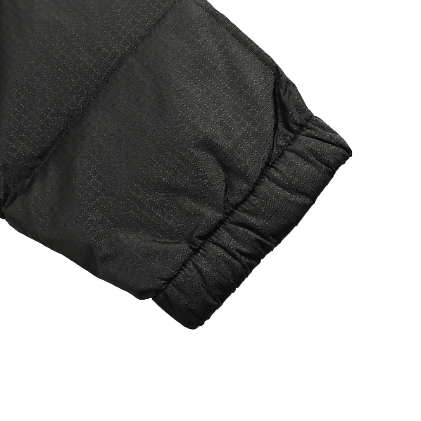 Louis Vuitton/Louis Vuitton embossed leather label fine plaid hooded down jacket